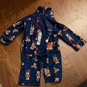 Kids Reindeer Pajamas - Blue